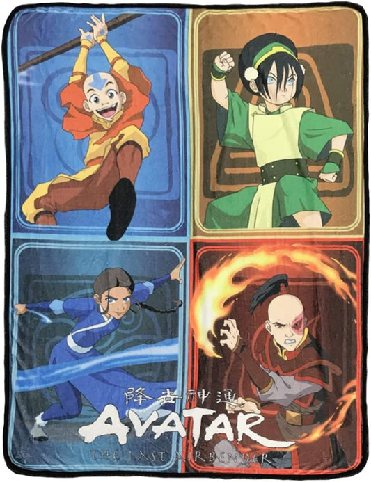 Avatar The Last Airbender Aang Toph Beifong Katara Zuko Fleece Softest Comfy Throw Blanket for Adults & Kids| Measures 60 x 45 Inches