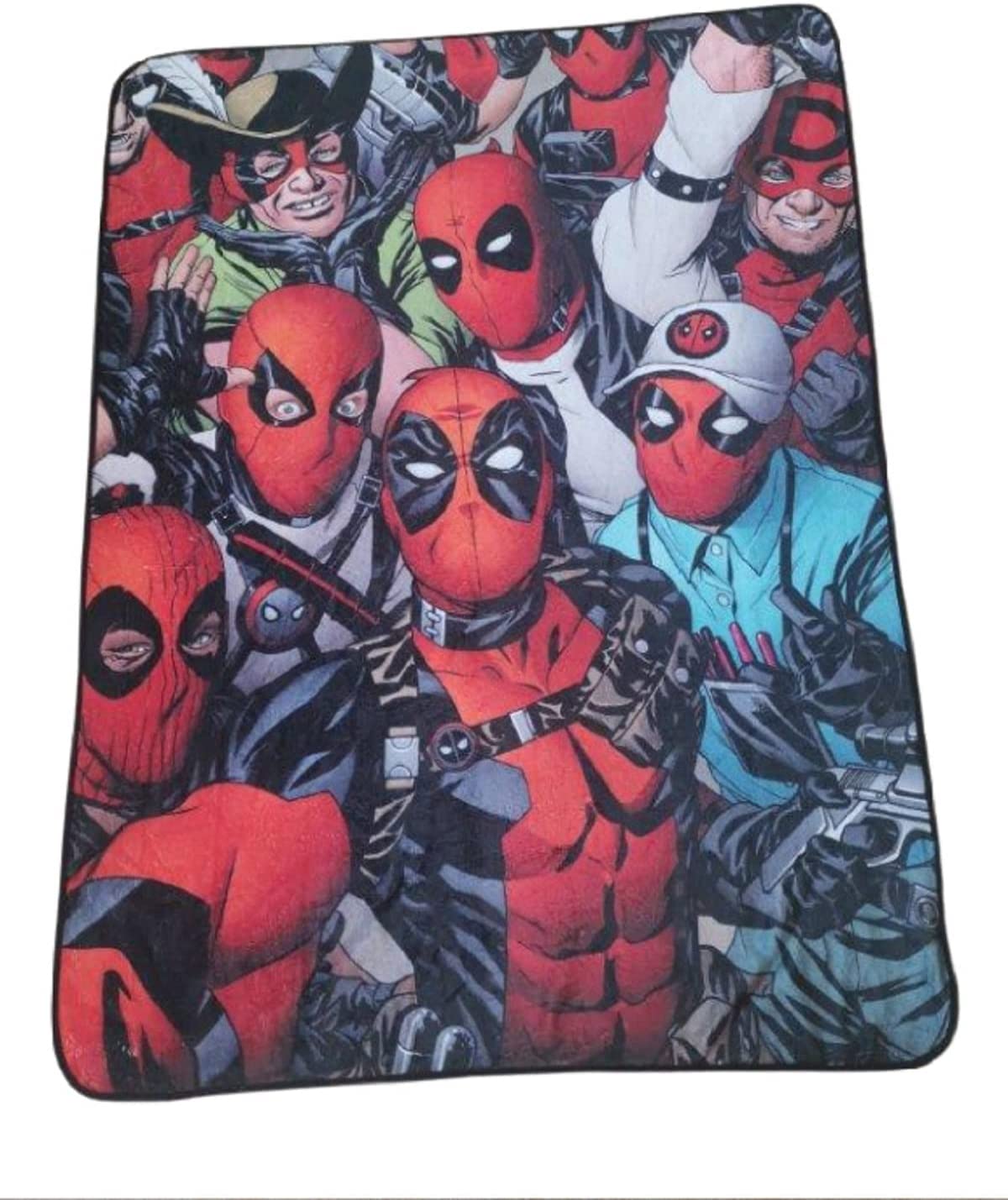 Marvel Deadpool Faces Fleece Softest Throw Blanket| Measures 60 x 45 Inches