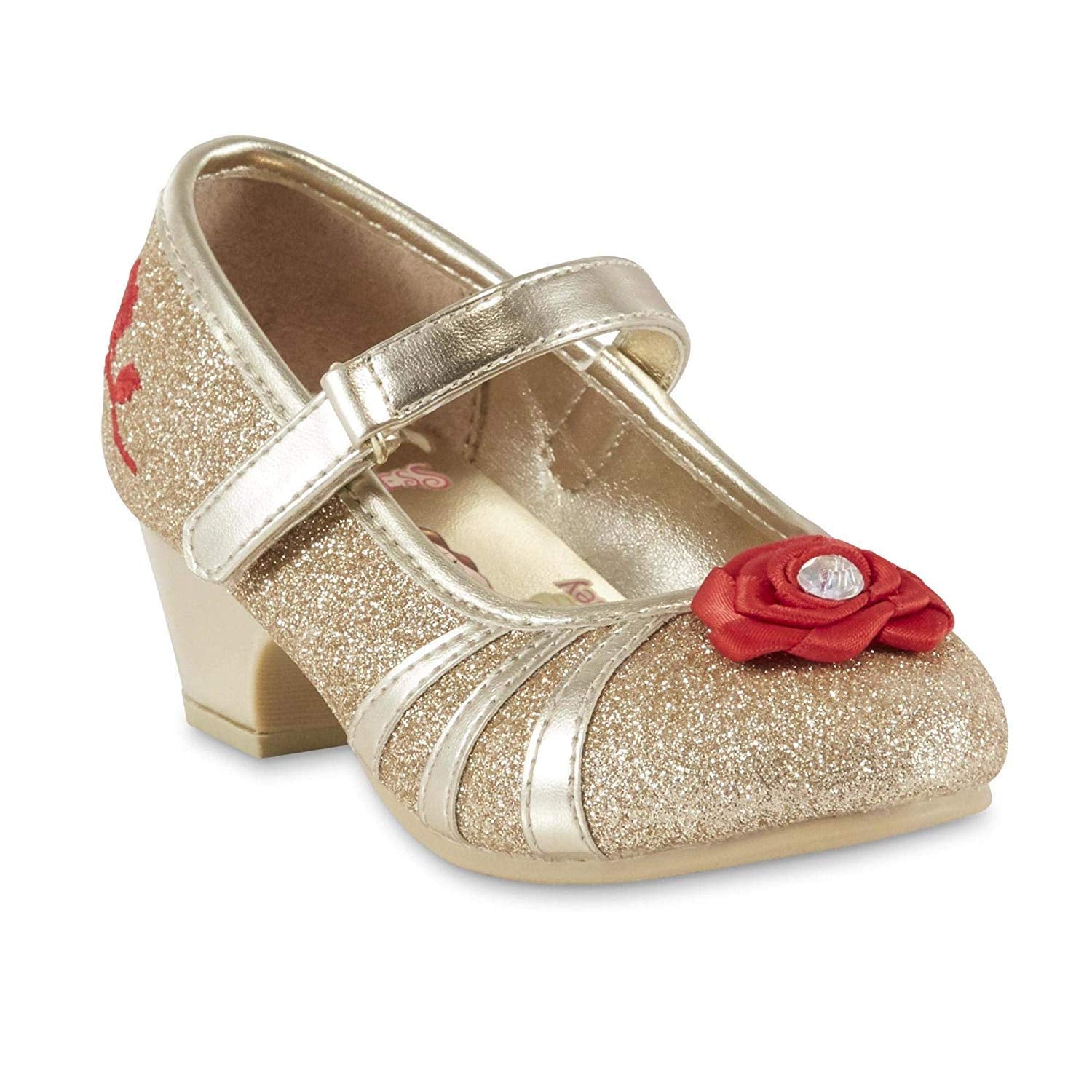 Disney Princess Belle Rose Gold Glitter Dress Shoe Toddler Little