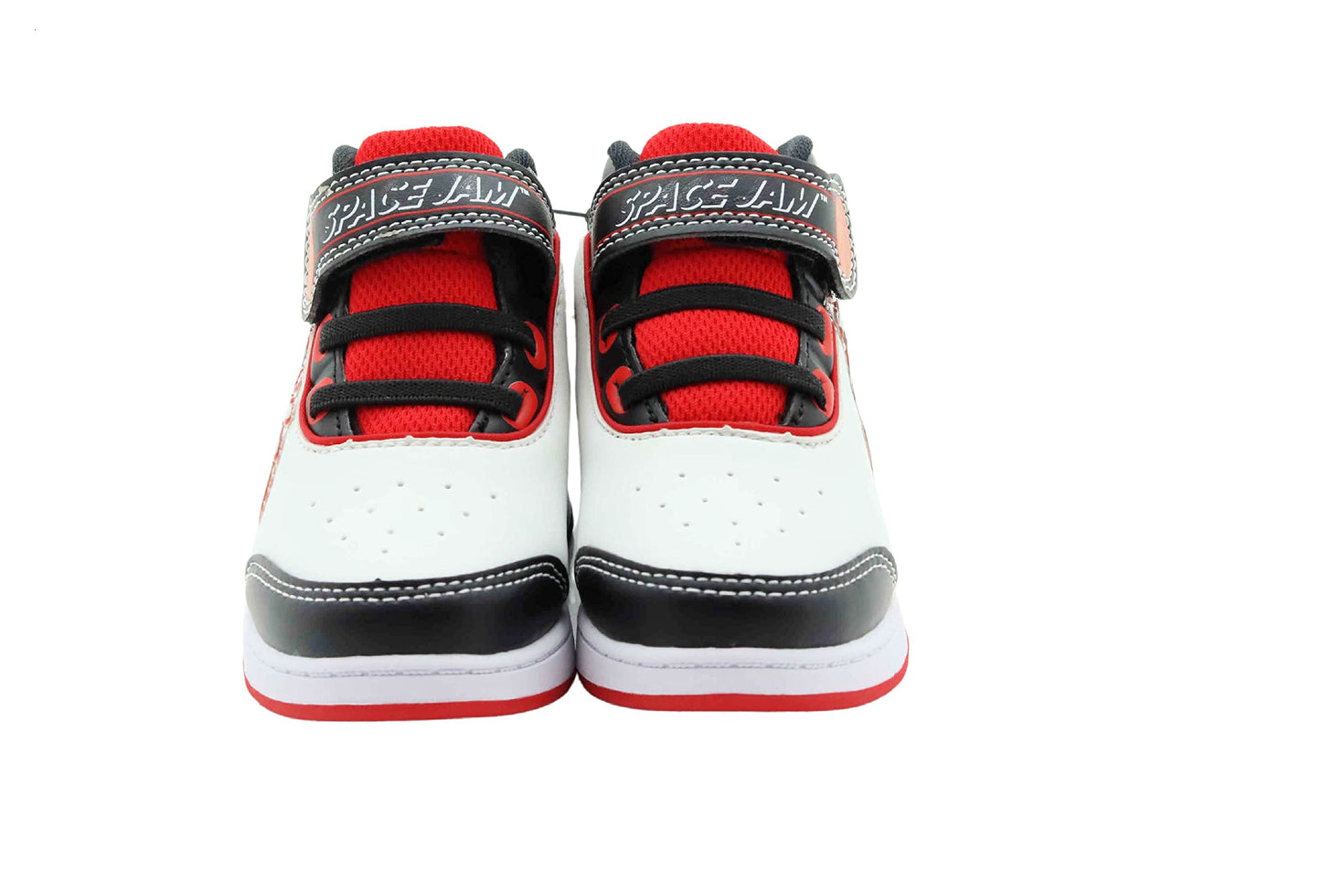 Space Jam Boy's Lighted Hi-Top Sneaker, White/Black/Red (Toddler/Little Kid)