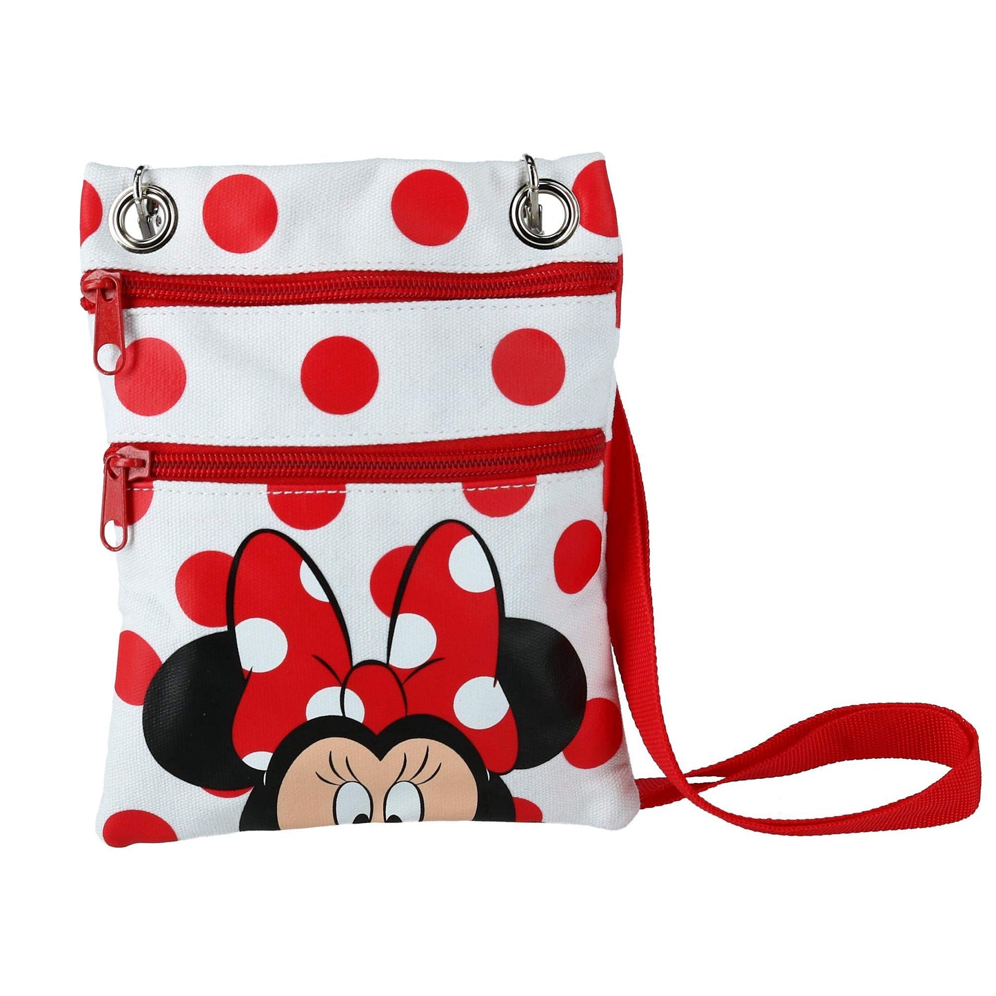Jerry Leigh Disney Minnie Mouse Polka Dot Passport Crossbody Bag