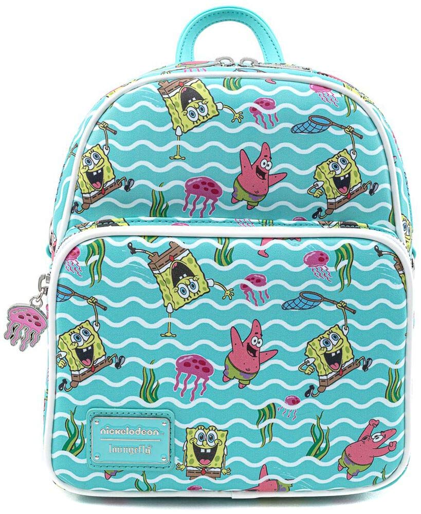 Loungefly x Nickelodeon Spongebob Jelly Fishing Convertible Mini Backpack