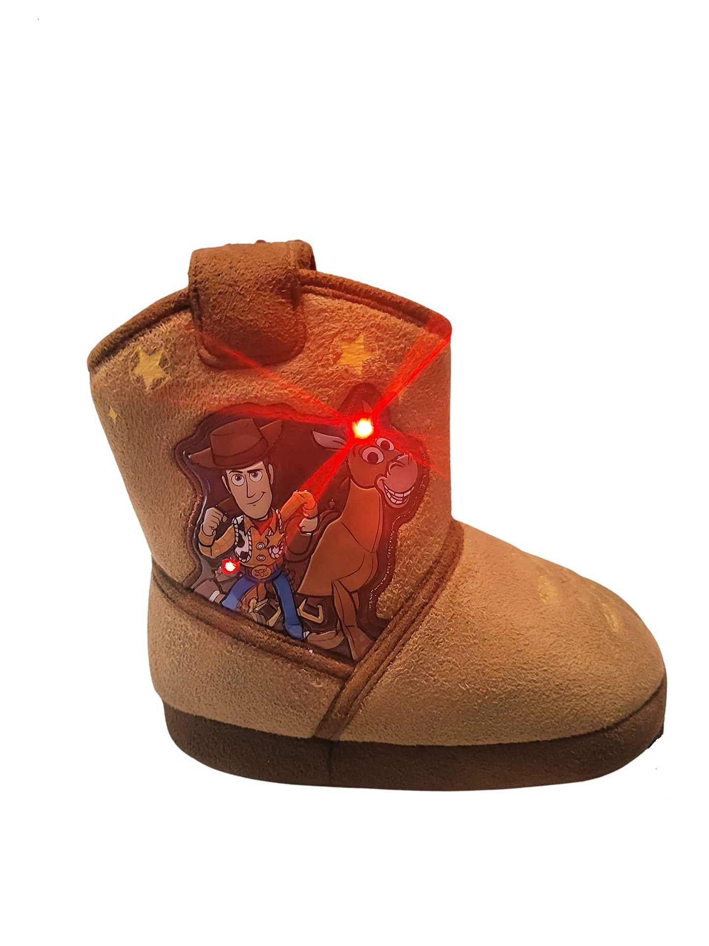 Disney Pixar Toy Story Woody & Bullseye Brown Lighted Bootie Slipper (Toddler)