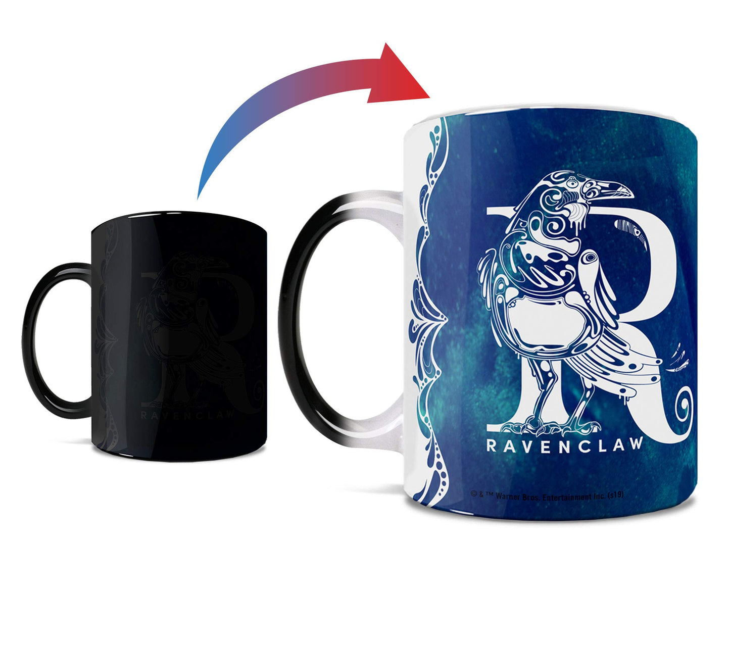 Harry Potter - Ravenclaw - Aguamenti - One 11 oz Morphing Mugs Color Changing Heat Sensitive Ceramic Mug – Image Revealed When HOT Liquid Is Added!