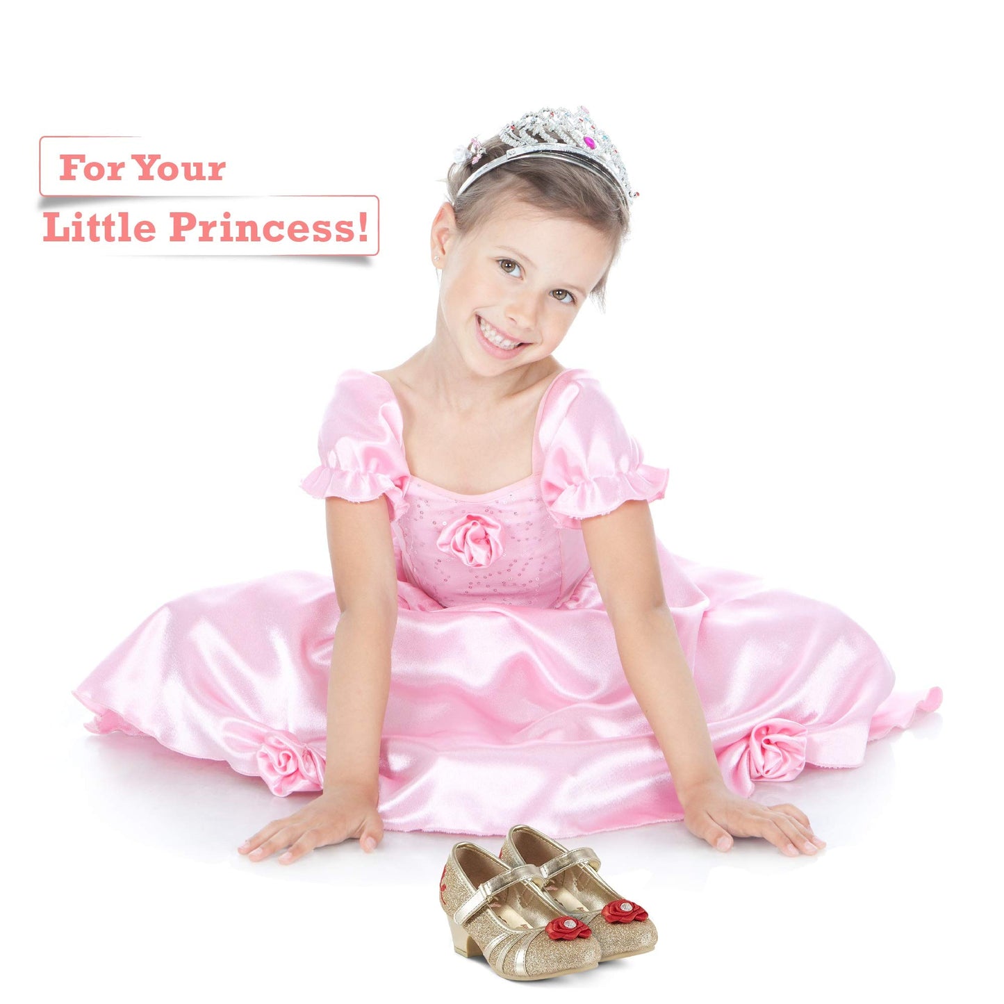 Disney Princess Belle Rose Gold Glitter Dress Shoe (Toddler/Little Kid)