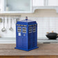 Doctor Who Tardis Cookie Jar with Light & Sound Effects - Activated by Pushing Lamp Or Closing Lid - Fun, Unique Home Or Office Kitchen Decor - Collectible Blue Police Box Time Machine Container