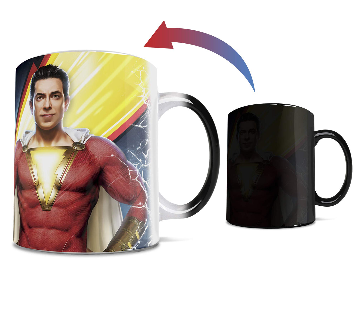DC Comics - Shazam - One 11 oz Morphing Mugs Color Changing Heat Sensitive Ceramic Mug – Image Revealed When HOT Liquid Is Added!