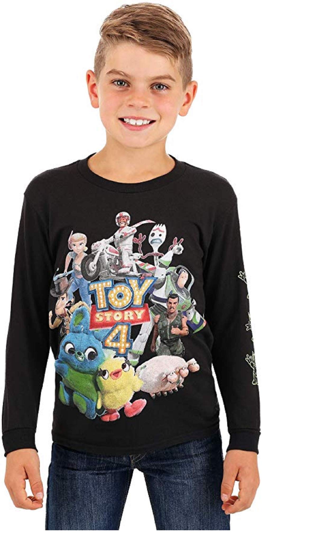 Long Sleeve Shirt Toy Story 4 Character Group Boys Small Black