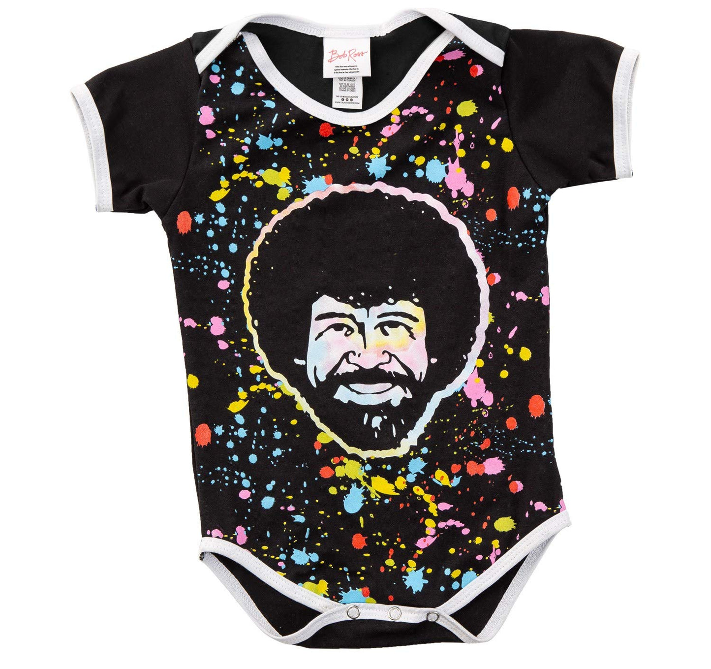 Calhoun Officially Licensed Bob Ross "Splatter Print" Baby Romper