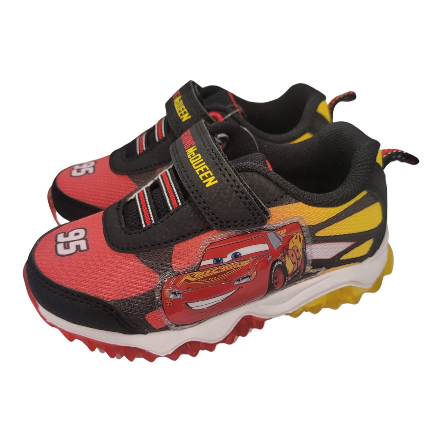 Disney Pixar Cars Lighted Athletic Sneaker for Toddlers and Kids Black/Red