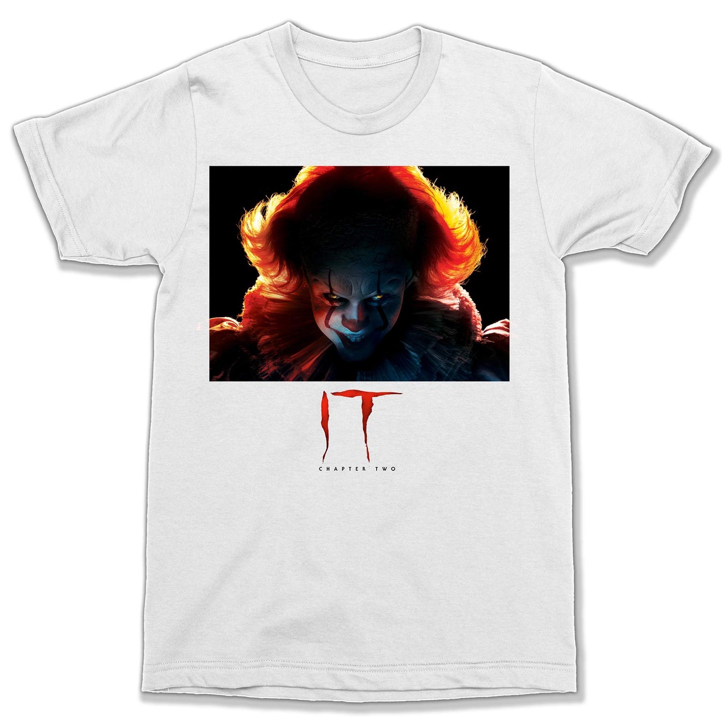 Pennywise IT Chapter 2 Clown Horror Box Face Men's T-Shirt, White, Large