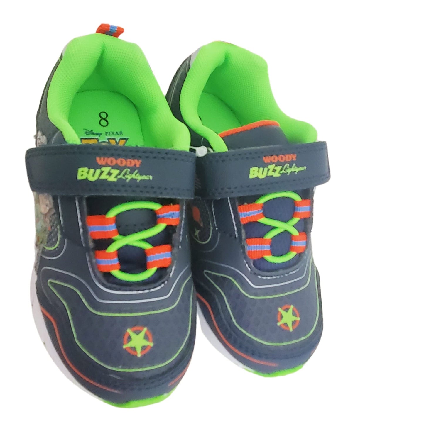 Disney Pixar Toy Story 4 Boy's Lighted Athletic Sneaker, Black/Green (Toddler/Little Kid)