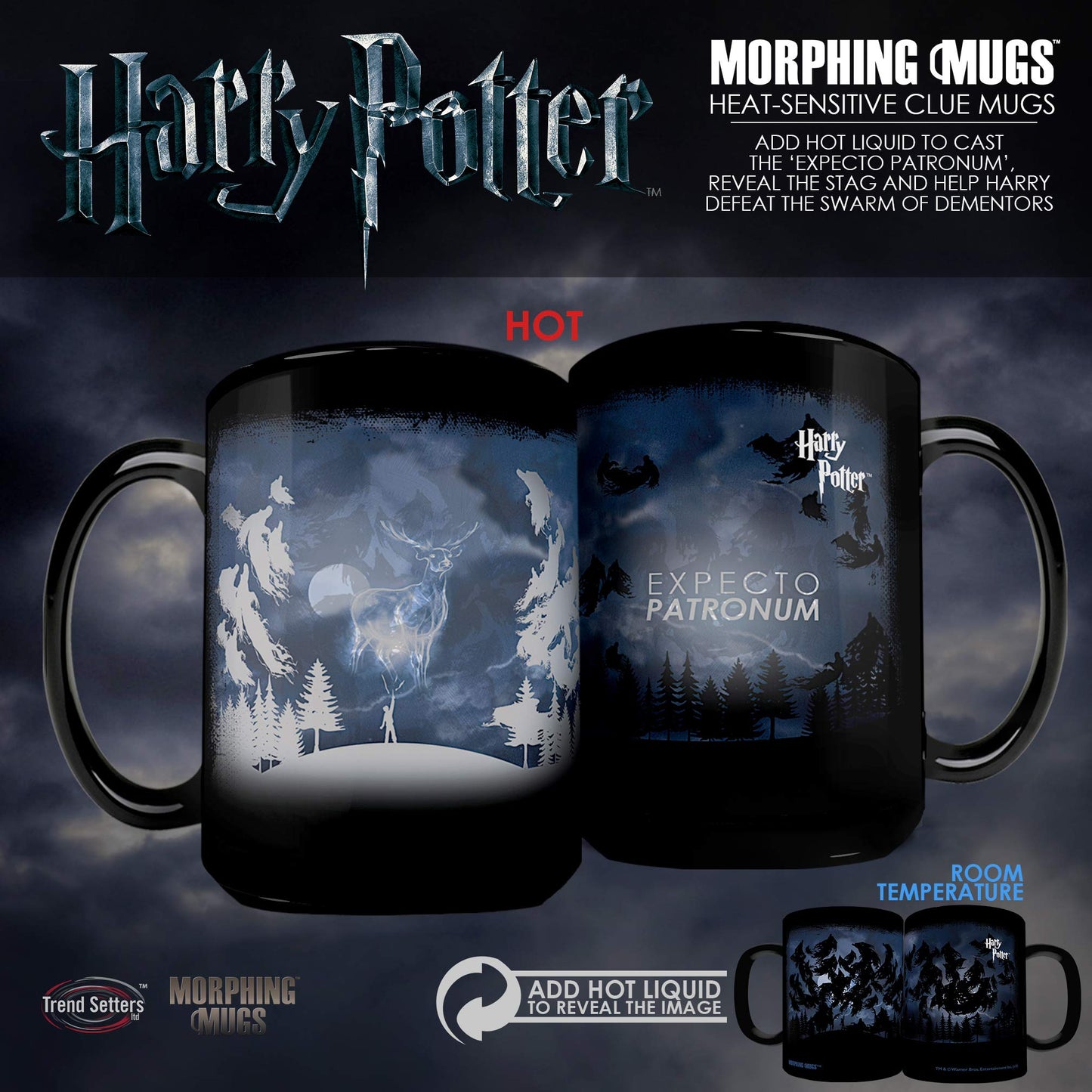 Harry Potter – Morphing Mugs Heat Sensitive Clue Mug – Full image revealed when HOT liquid is added - 16oz Large Drinkware