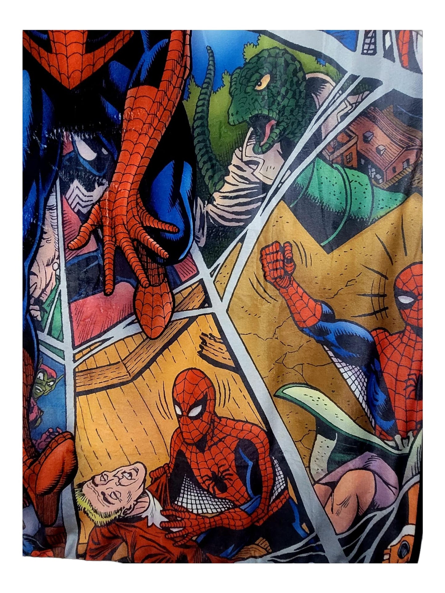 Marvel Legends Spider-Man Characters in Web Fleece Softest Comfy Throw Blanket for Adults & Kids | Measures 60 x 50 Inches
