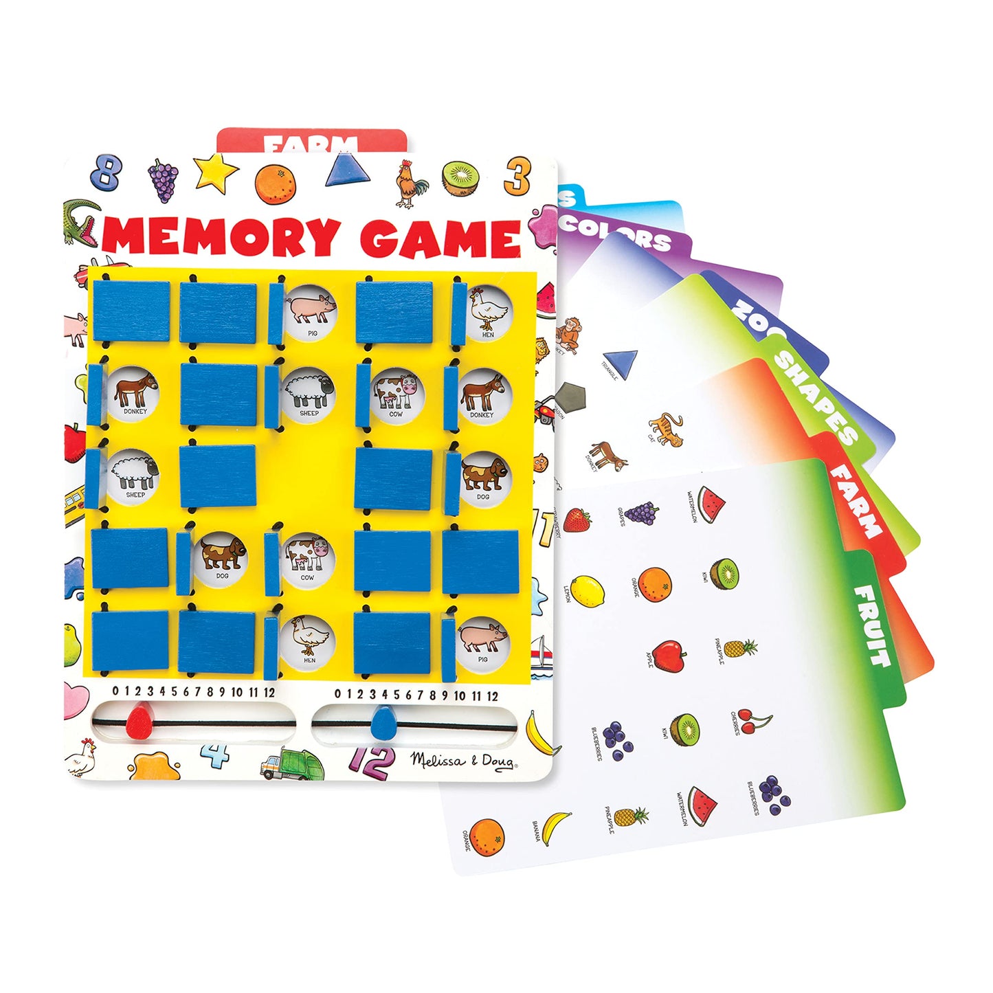 Melissa & Doug Flip to Win Travel Memory Game - Wooden Game Board, 7 Double-Sided Cards - Travel Games, Road Trip Essentials For Kids, Hangman Game For Toddlers And Kids 5+
