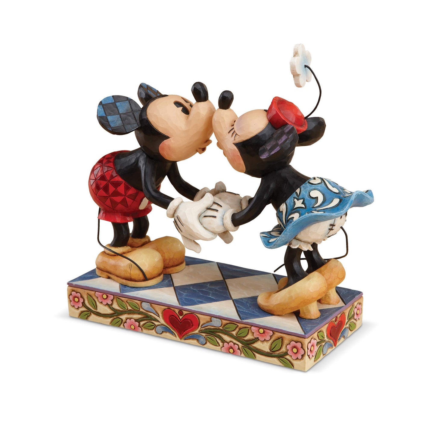 Disney Traditions by Jim Shore Mickey Mouse Kissing Minnie Stone Resin Figurine, 6.5”