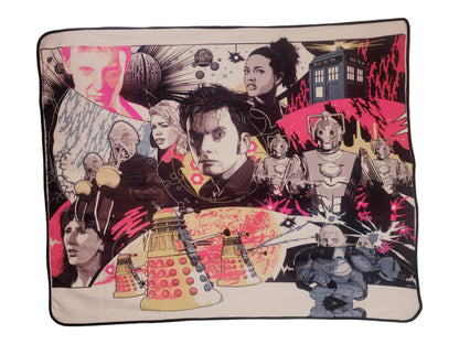 Bazillion Dreams Doctor Who David Tenant Fleece Softest Comfy Throw Blanket for Adults & Kids| Measures 60 x 50 Inches