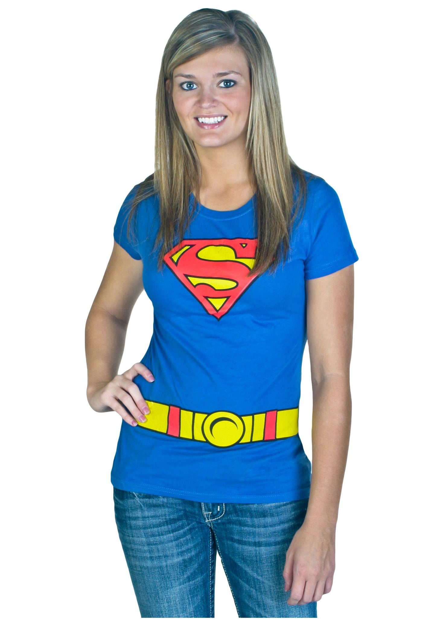 Supergirl - Costume Juniors T-Shirt - Large/Blue