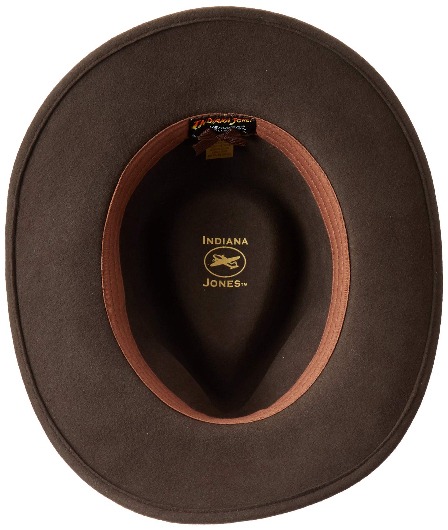 Indiana Jones Men's Crushable Wool Felt Fedora Hat, Brown, Large