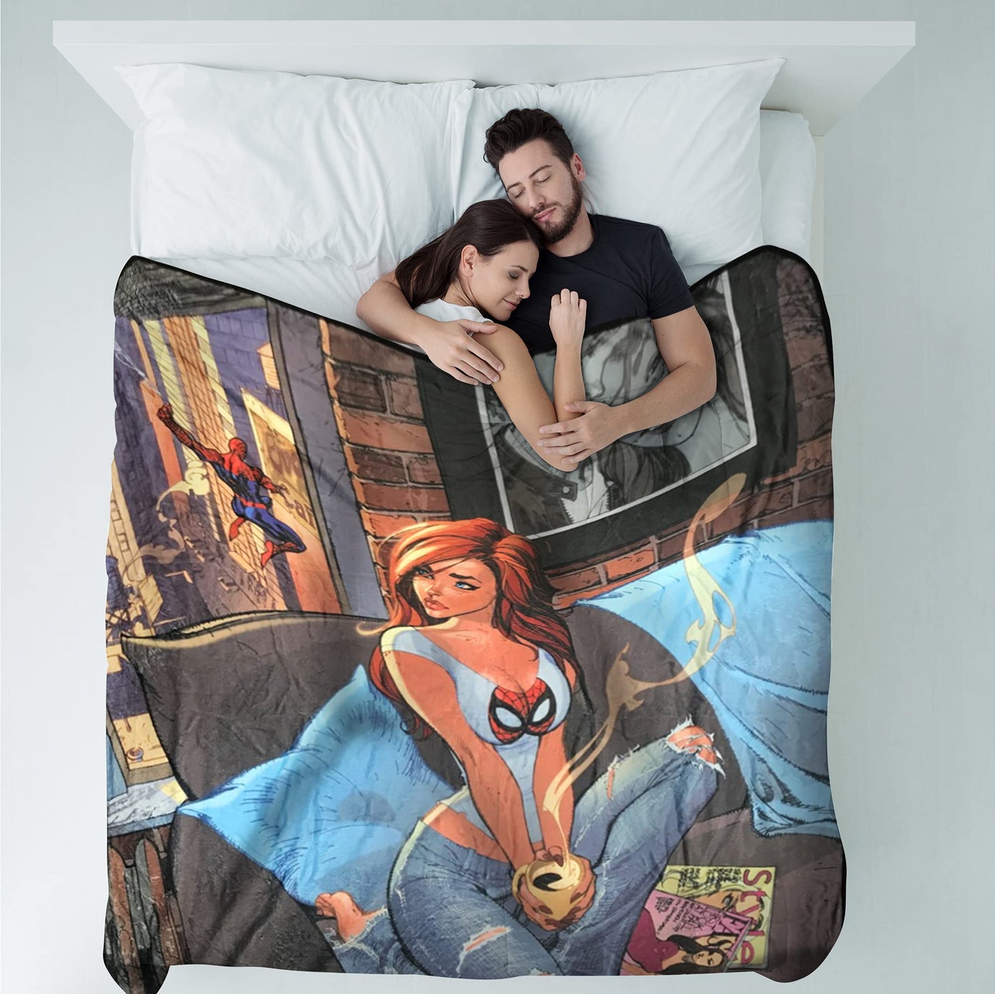 Marvel Spider Man Mary Jane Fleece Softest Comfy Throw Blanket for Adults & Kids| Measures 60 x 45 Inches
