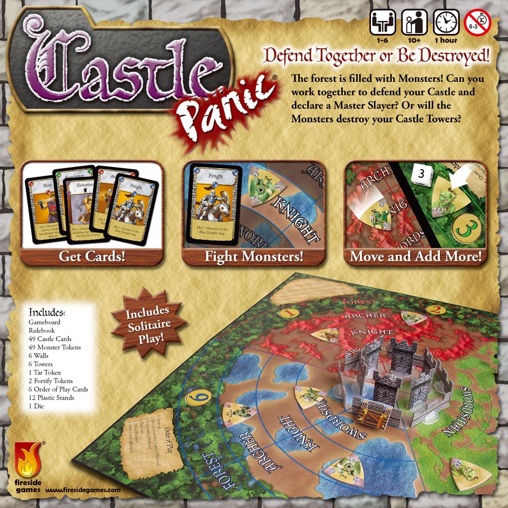 Fireside Games Castle Panic, Board Game for Adults and Family, Cooperative Board Game, Ages 10+, for 1 to 6 Players, Average Playtime 60 Minutes, Made