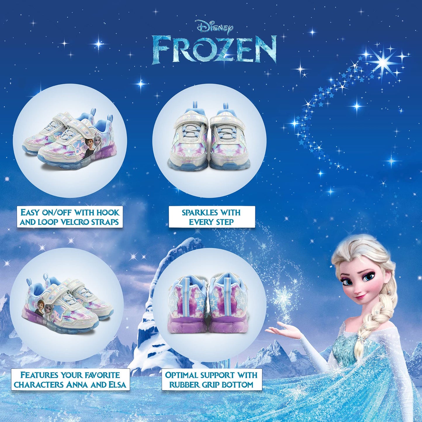 Disney Frozen Lighted Athletic Sneakers, Blue (Toddler/Little Kid)