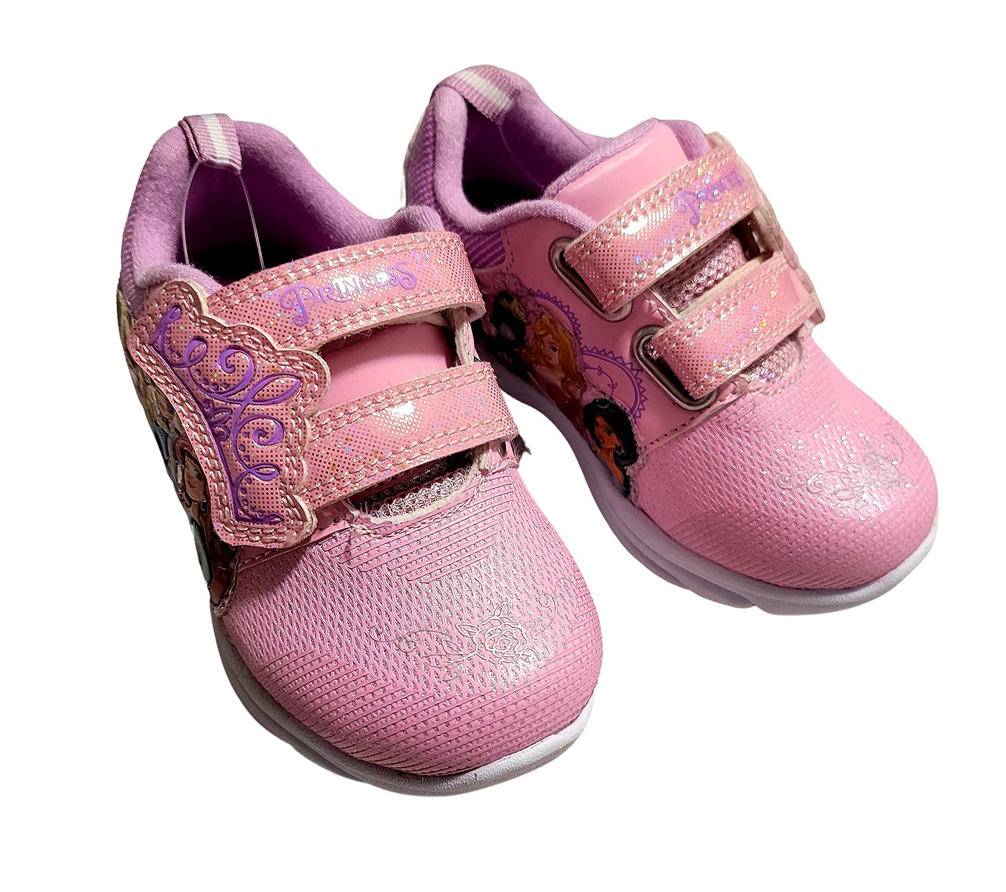 Disney Princess Girl's Lighted Athletic Sneaker, Lilac/Pink (Toddler/Little Kid)