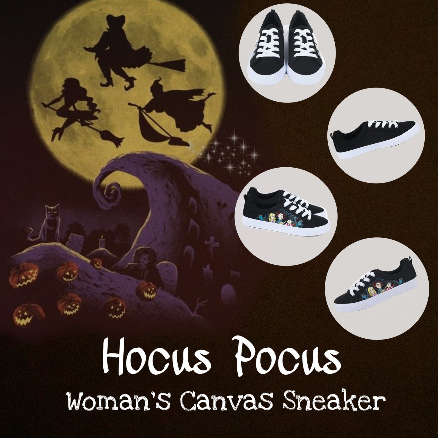 Disney Hocus Pocus Woman's Canvas Sneaker